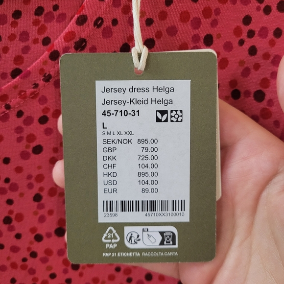 Gudrun Sjödén Helga Polka Dot Jersey Dress Size L - Picture 9 of 15